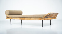 Bamboo Daybed, Italy, 1960s - New Upholstery 