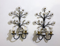 Pair of Floral Wall lights for Banci Firenze, Italy