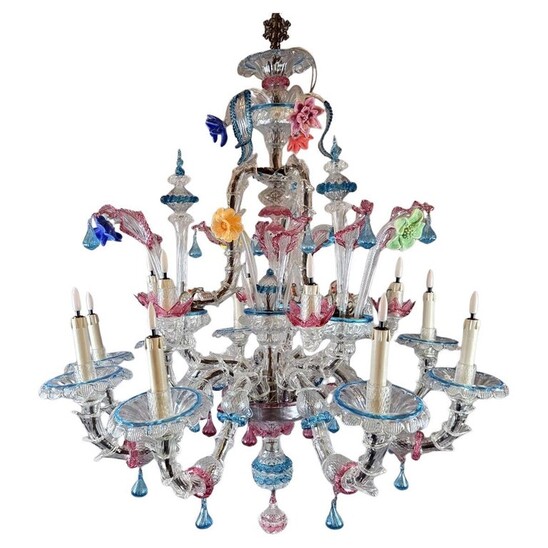 15-light Murano chandelier, Italy, 1950s