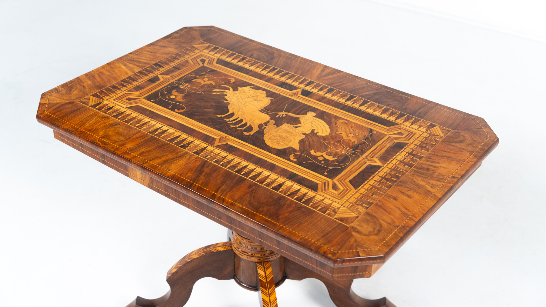 19th Century Tilt Top Table with Marquetry, Italy 