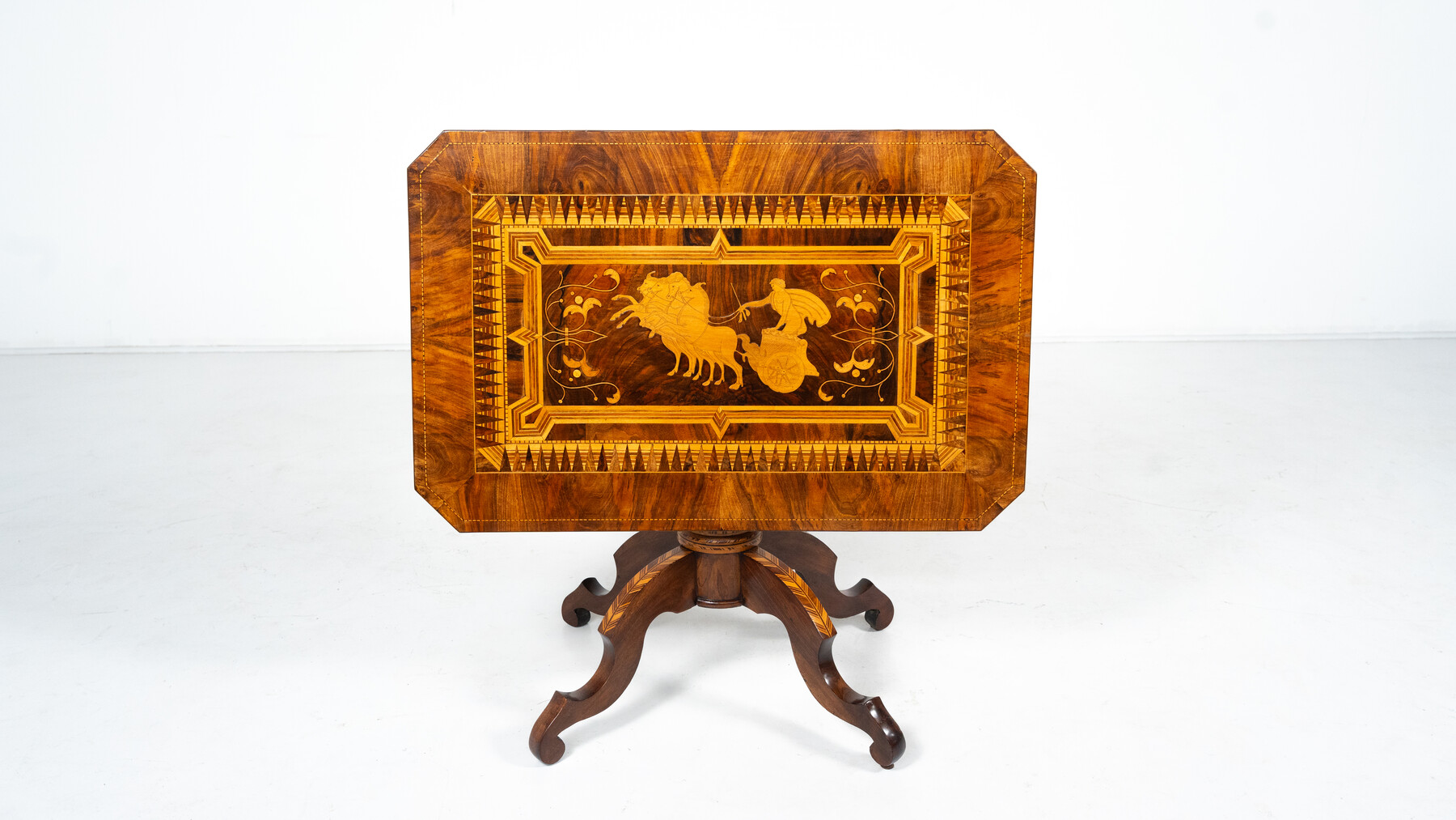 19th Century Tilt Top Table with Marquetry, Italy 