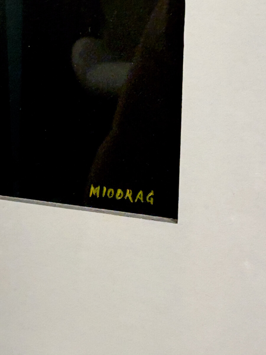 Abstract Composition Gouache on Paper, Miodrag, Signed