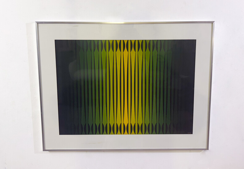 Abstract Composition Gouache on Paper, Miodrag, Signed