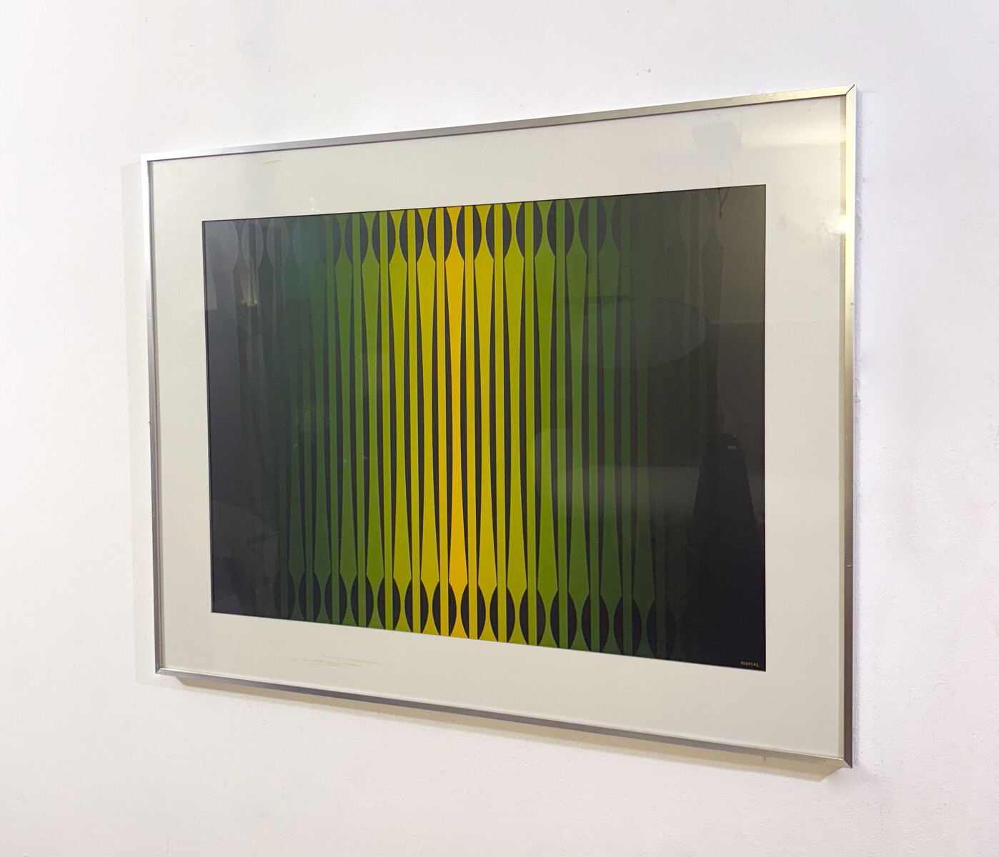 Abstract Composition Gouache on Paper, Miodrag, Signed