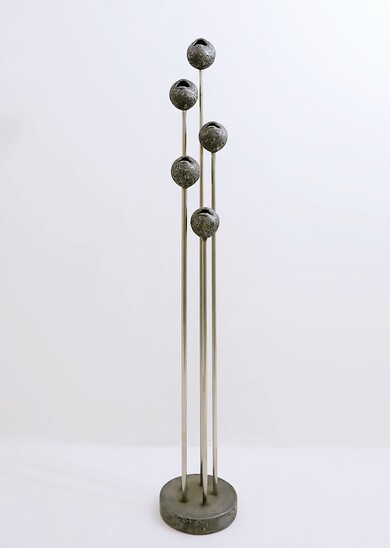 Abstract Lips Metal Sculpture by John Cotter, signed on the base 