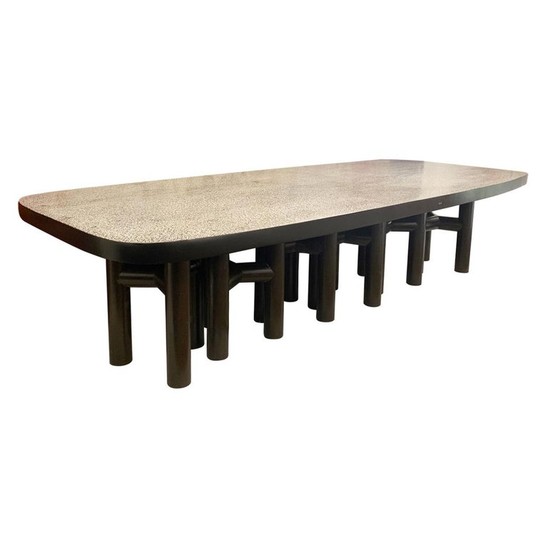 Ado Chale Table- Resin And Bone Buttons Cut On The Edge Top