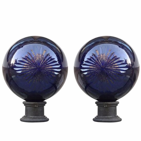 Apothecary Balls in Cobalt Blue Cut Crystal -10 available