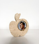 Apple-Shaped Travertine Photo Frame 