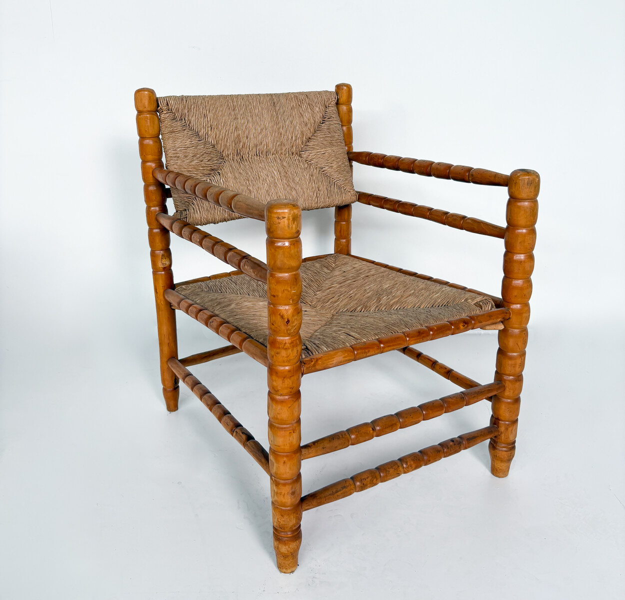 Armchair in the style of Charles Dudouyt, Hand-turned Wood 