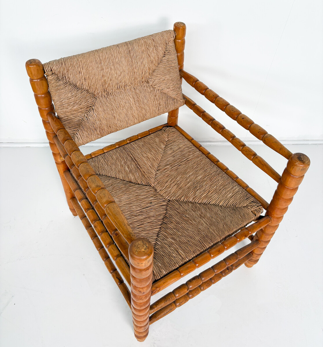 Armchair in the style of Charles Dudouyt, Hand-turned Wood 