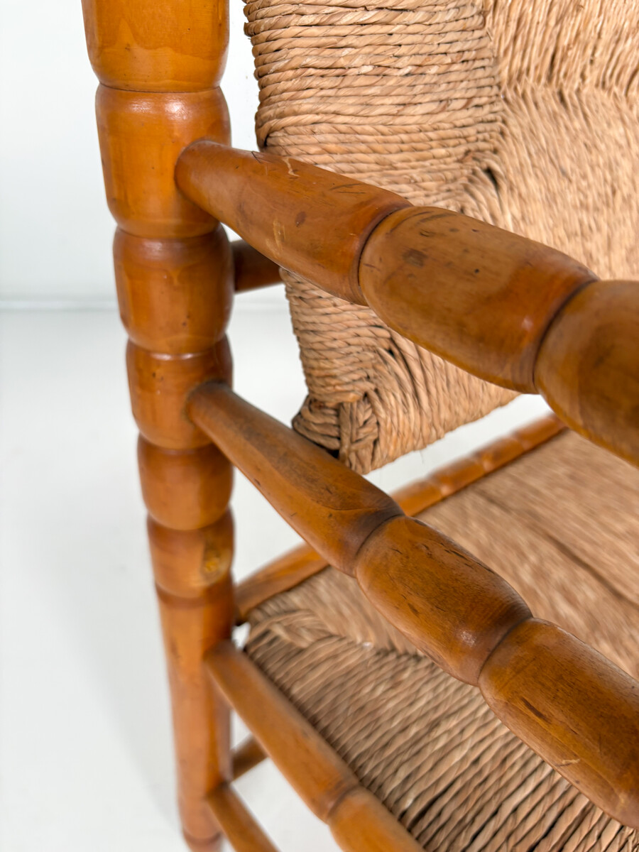 Armchair in the style of Charles Dudouyt, Hand-turned Wood 
