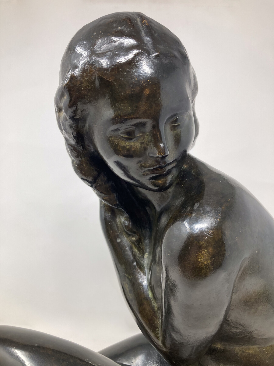 Art Deco Bronze Sculpture by Jean Ortis 