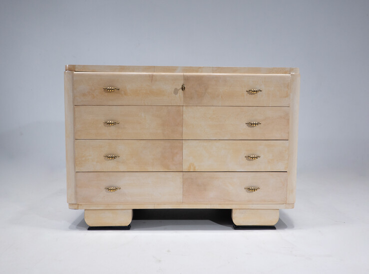 Art Deco Chest of Drawers in Parchment, Italy, 1940s