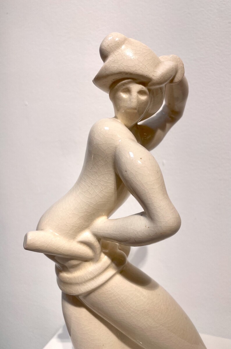 Art deco earthenware sculpture by Primavera - Italy 1930s