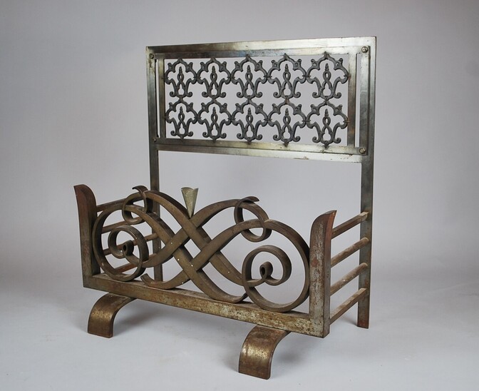 Art Deco Firedog,Wrought Iron by Raymond Subes