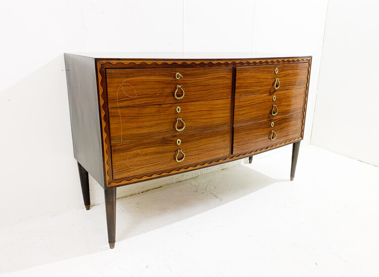 Art Deco sculpted wood sideboard / chest of drawers
