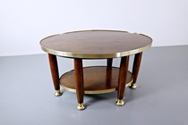 Art Nouveau Table In The Style Of Adolf Loos, Wood And Brass