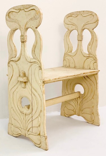 Art Nouveau Wood Bench