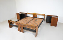 Artona Bed by Afra and Tobia Scarpa for Maxalto, with Matching Nightstands, Italy, 1970s