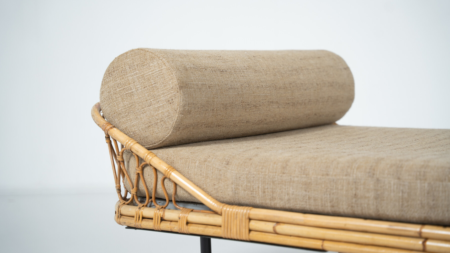 Bamboo Daybed, Italy, 1960s - New Upholstery