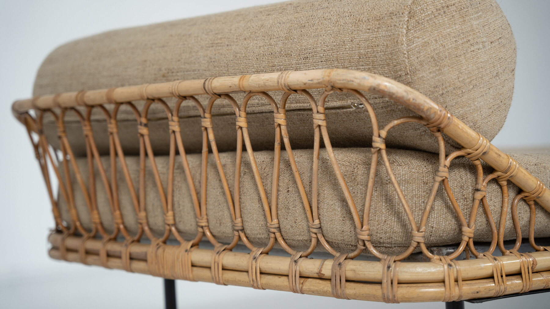 Bamboo Daybed, Italy, 1960s - New Upholstery