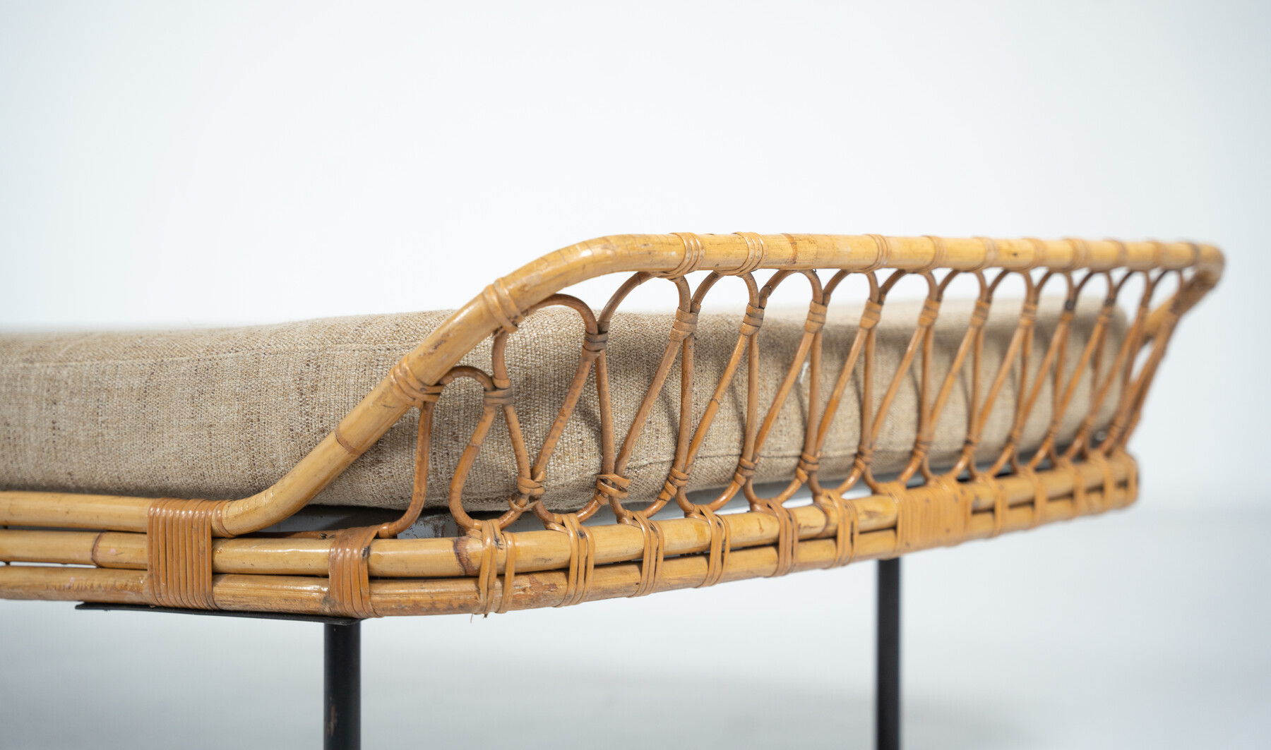 Bamboo Daybed, Italy, 1960s - New Upholstery