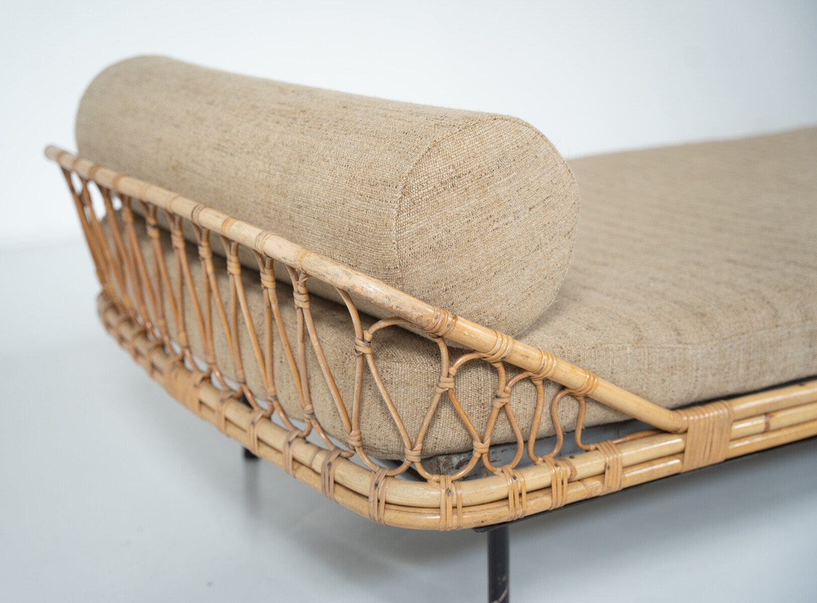 Bamboo Daybed, Italy, 1960s - New Upholstery