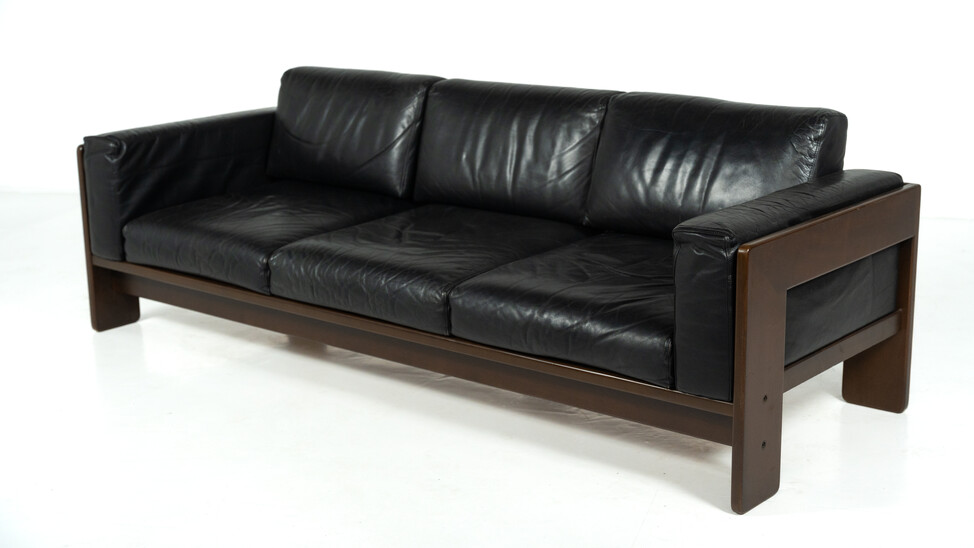Bastiano Sofa by Tobia Scarpa for Knoll, leather and Wood , Italy, 1962
