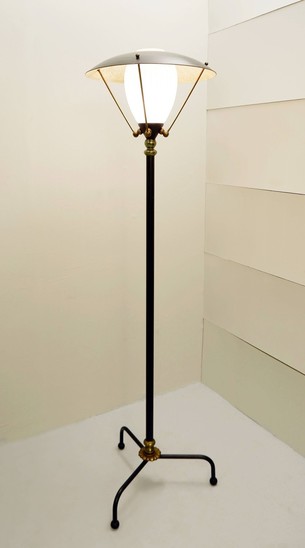 Belgian Brass Tripod Floor Lamp, 1950s
