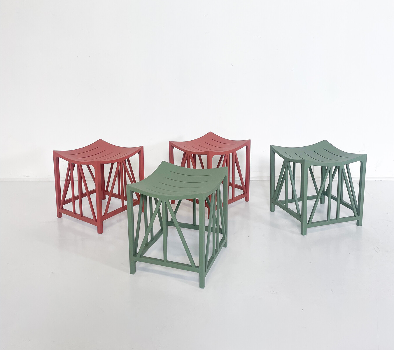 Belgian Stool Model 'Toutankhamon', Green - 2 available