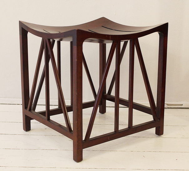 Belgian stool model 'Toutankhamon' in mahogany