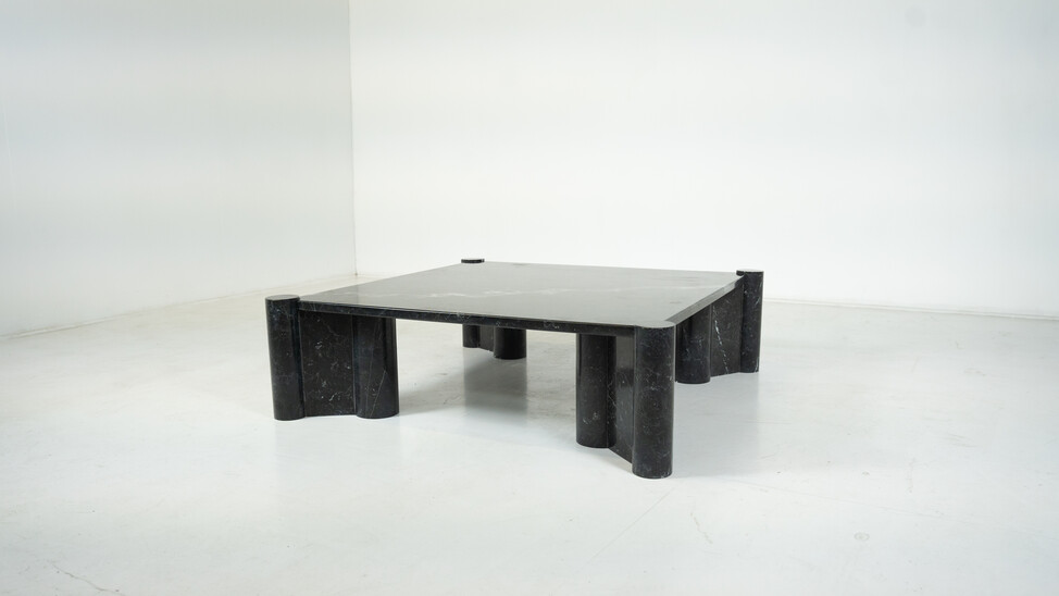 Black Carrara Marble Jumbo Coffee Table by Gae Aulenti for Knoll Inc, 1960s