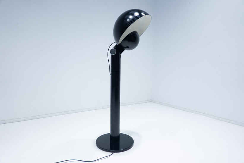 Black Cuffia Floor Lamp by Francesco Buzzi for Bieffeplast, 1969
