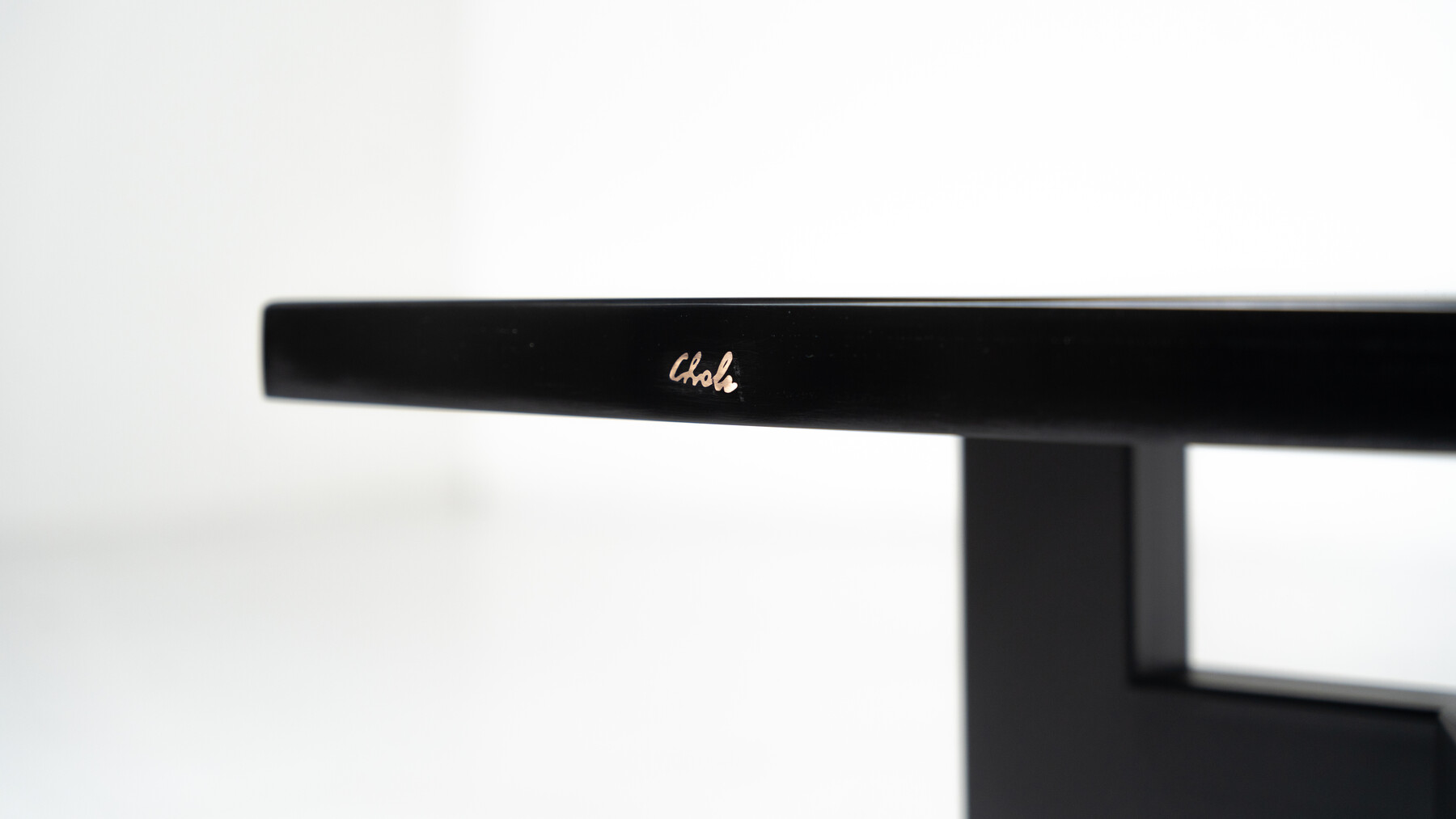 Black Lacquered Resin Table by Ado Chale, Belgium