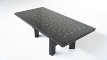 Black Lacquered Resin Table by Ado Chale, Belgium