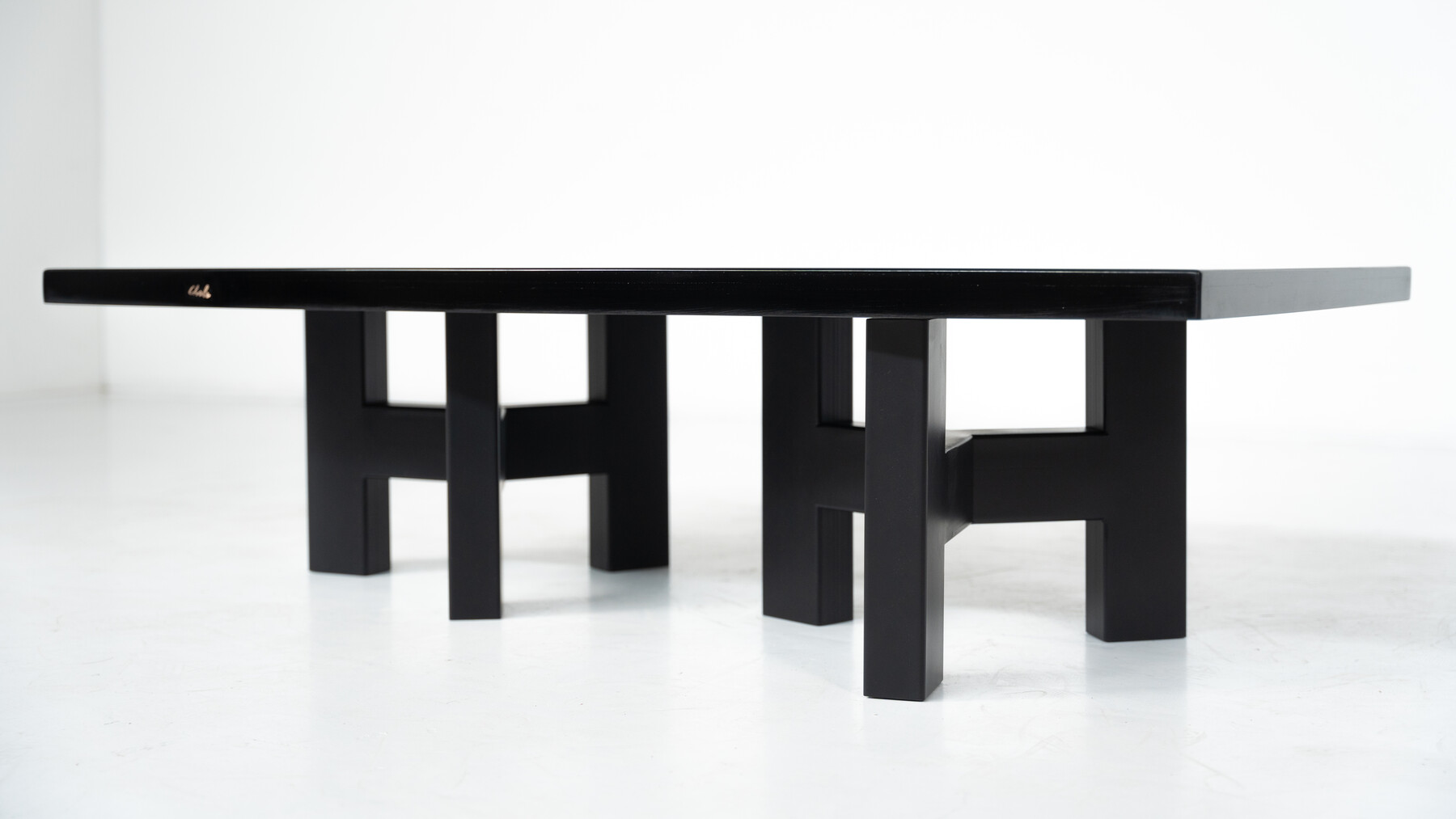 Black Lacquered Resin Table by Ado Chale, Belgium