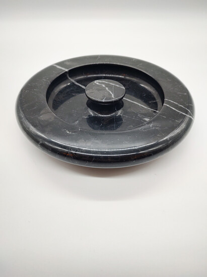 Black Marble Ashtray by Angelo MANGIAROTTI, Italy