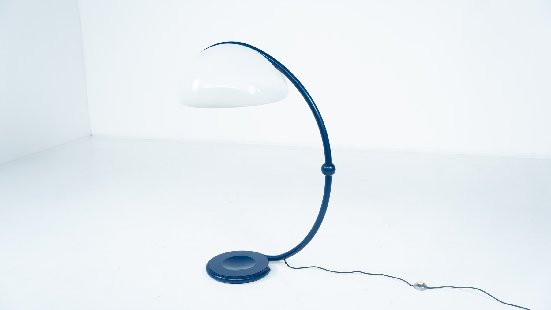 Blue Floorlamp Serpente by Elio Martinelli for Martinelli Luce, 1960s