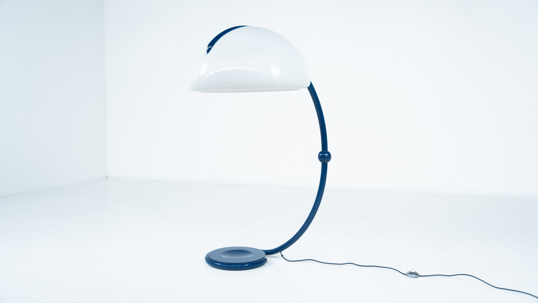 Blue Floorlamp Serpente by Elio Martinelli for Martinelli Luce, 1960s