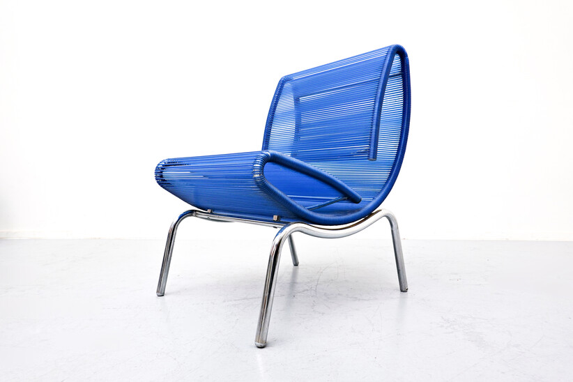 Blue plastic rope chair by Roberto Semprini - Italy