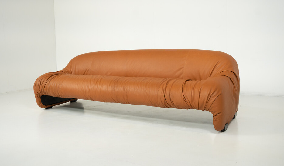 Bonanza 3 Seater Sofa by Afra & Tobia Scarpa, Italy, 1970s - New Leather Upholstery