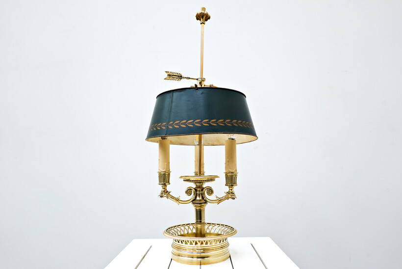 Bouillotte Lamp in Bronze, Directoire Style, 1950s