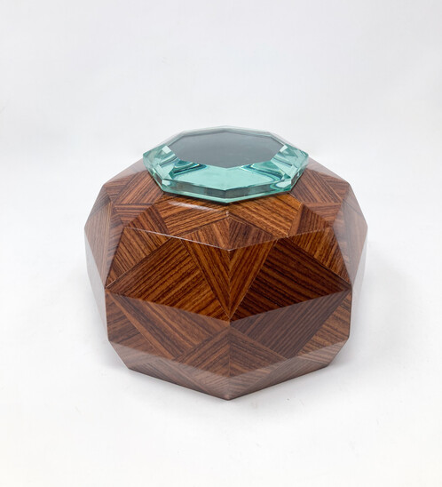 Box by Fontana Arte, Wood and Glass, 1940s