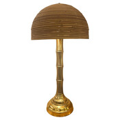 Brass and Bamboo Modern Table Lamp, Italy