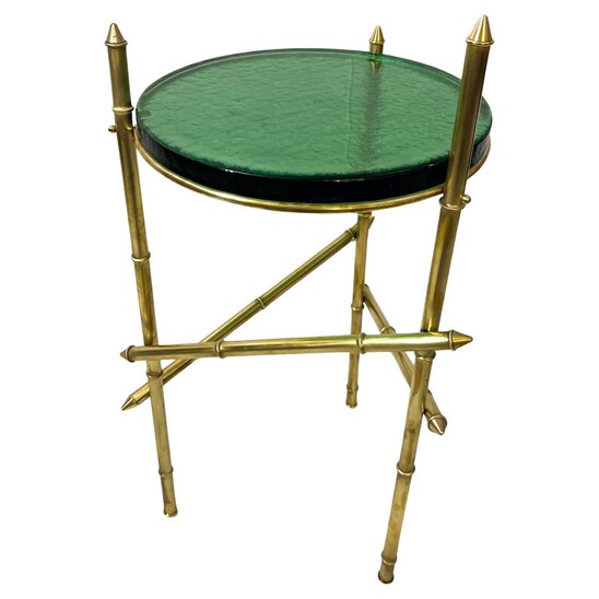 Brass and Glass Contemporary Side Table, Italy - 2 Available