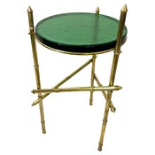 Brass and Glass Contemporary Side Table, Italy