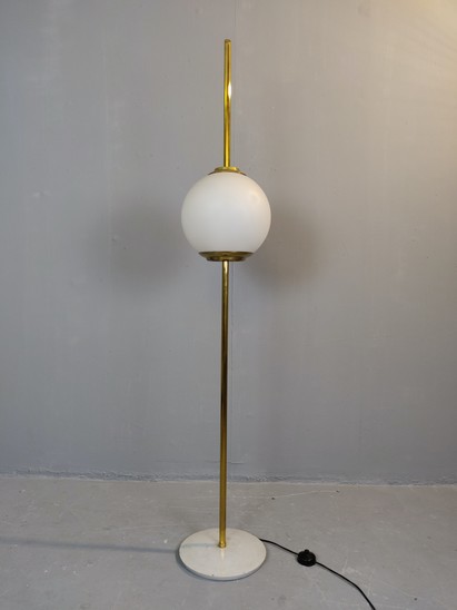 Brass and Marble Italian Floor Lamp, 1960s