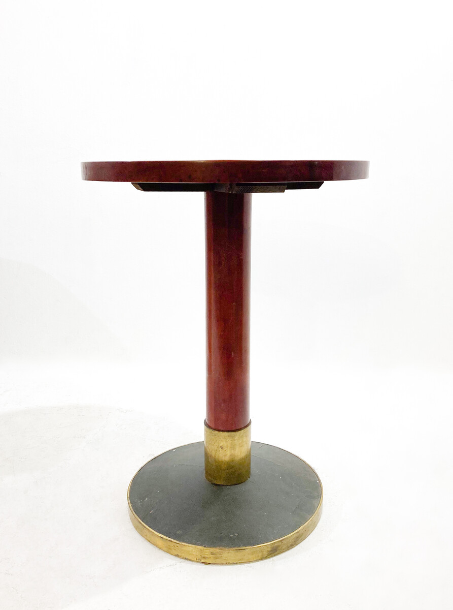 Brass and Wood Side Table