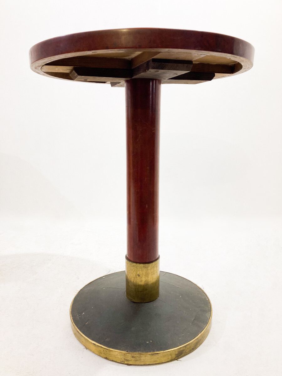 Brass and Wood Side Table