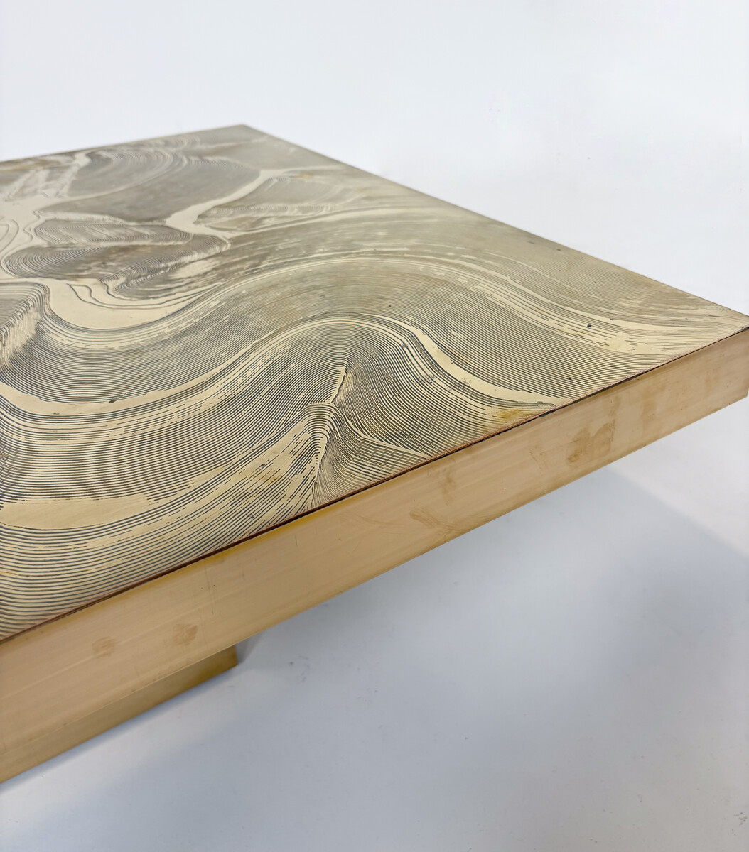Brass Coffee Table, Belgium, 1970s